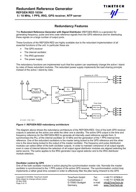 Redundant Reference Generator with Signal ... - TimeTech GmbH