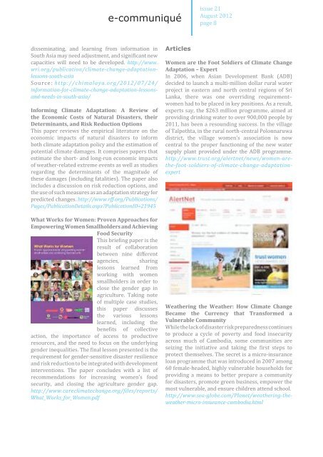 Download newsletter - Regional Climate Change Adaptation ...