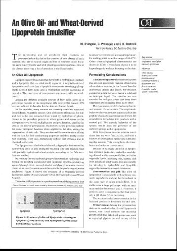 "Olive Oil and Wheat-Derived Lipoprotein Emulsifier ... - Kalichem.it