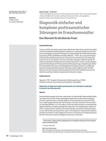 Diagnostik einfacher und komplexer posttraumatischer ... - Springer