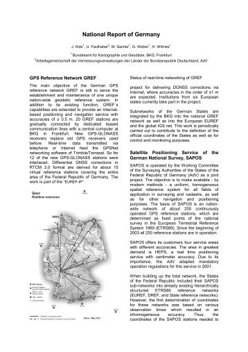 National Report of Germany - Euref