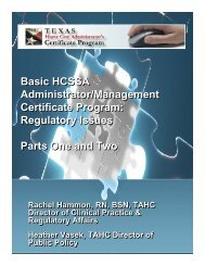 Basic HCSSA Administrator/Management - Home Care Information ...