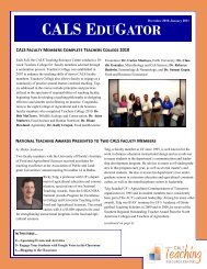 cals edugator - College of Agricultural and Life Sciences - University ...