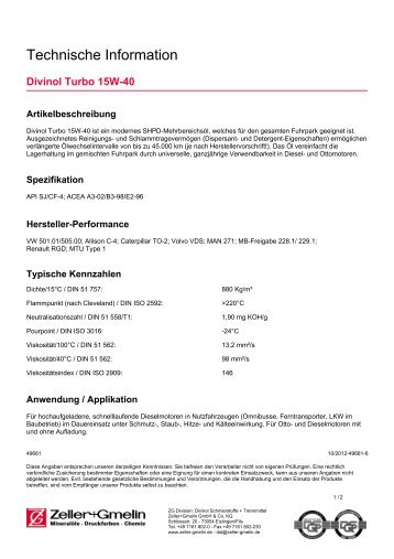 Technische Information - Zeller+Gmelin GmbH