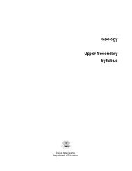 Geology Upper Secondary Syllabus - Department of Education