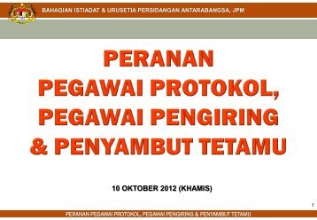 penyambut tetamu - Bahagian Istiadat dan Urusetia Persidangan ...