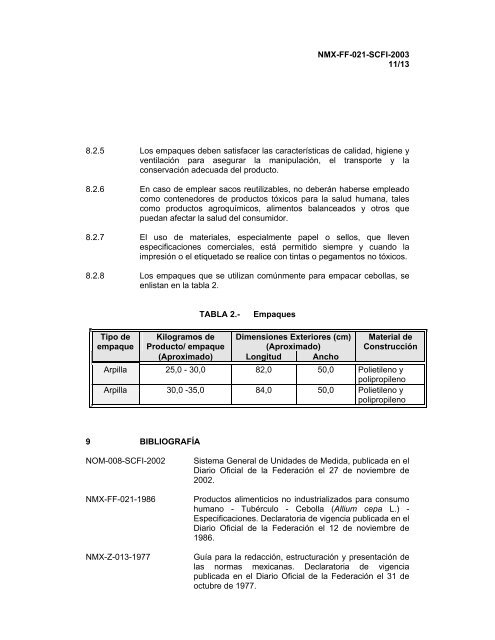 NMX-FF-021-SCFI-2003 PRODUCTOS ALIMENTICIOS NO ...