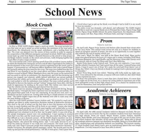 Newsletter - Pigeon Forge High School