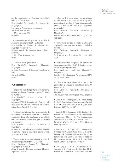 III. I. Subprograma Pinos en Región Mesopotámica (Continuación)