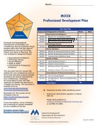 MCCCD Professional Development Plan - Maricopa Community ...