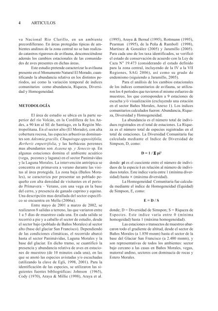 BoletÃƒÂ­n Chileno de OrnitologÃƒÂ­a - Wildlife Ecology and Conservation ...