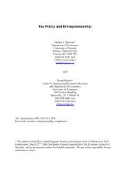 Tax Policy and Entrepreneurship - University of Victoria
