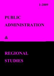 public administration & regional studies - Facultatea de Drept ...