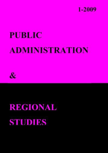 public administration & regional studies - Facultatea de Drept ...