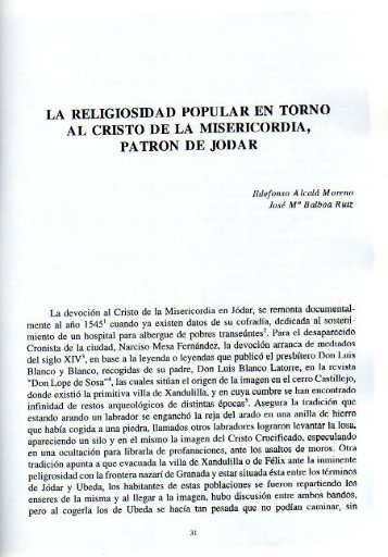 la religiosidad popular en torno al cristo de la misericordia, patron ...