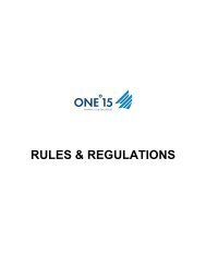 RULES & REGULATIONS - ONE°15 Marina Club