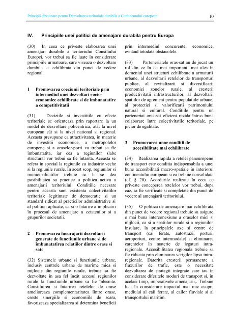 Principii directoare pentru Dezvoltarea teritoriala ... - Infocooperare