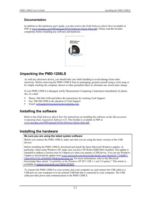 PMD-1208LS User's Guide - LArTPC DocDB