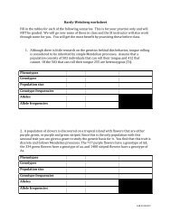 Hardy weinberg worksheet