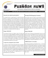 PEARSON NEWS - Lester B. Pearson School Board