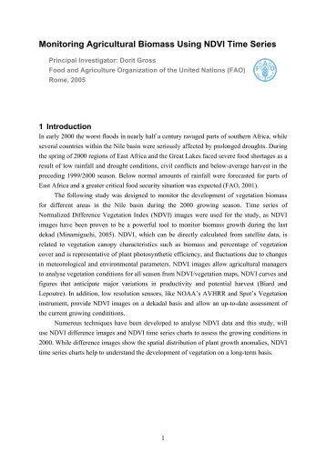 Monitoring Agricultural Biomass Using NDVI Time Series