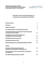 Arbeitsgruppe Stuttgart der DPG Institut fÃ¼r Psychoanalyse der DPG ...