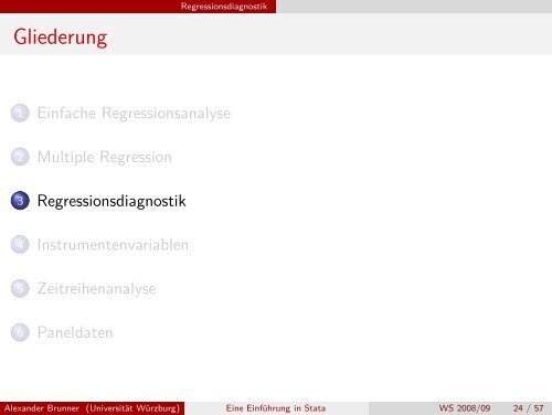 Eine EinfÃƒÂ¼hrung in Stata - Regressionsanalyse - UniversitÃƒÂ¤t WÃƒÂ¼rzburg