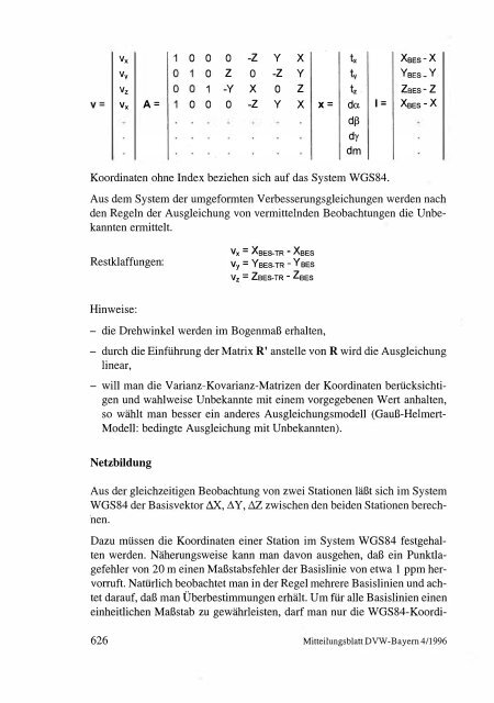 Ermittlung von Landeskoordinaten aus GPS ... - DVW Bayern