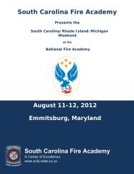 South Carolina Fire Academy South Carolina Fire Academy