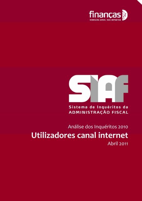 Utilizadores canal internet - Portal das FinanÃ§as