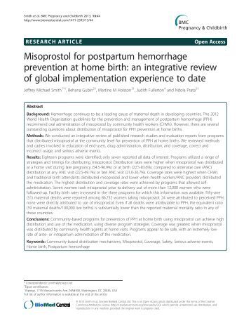 misoprostol in prevention of pph