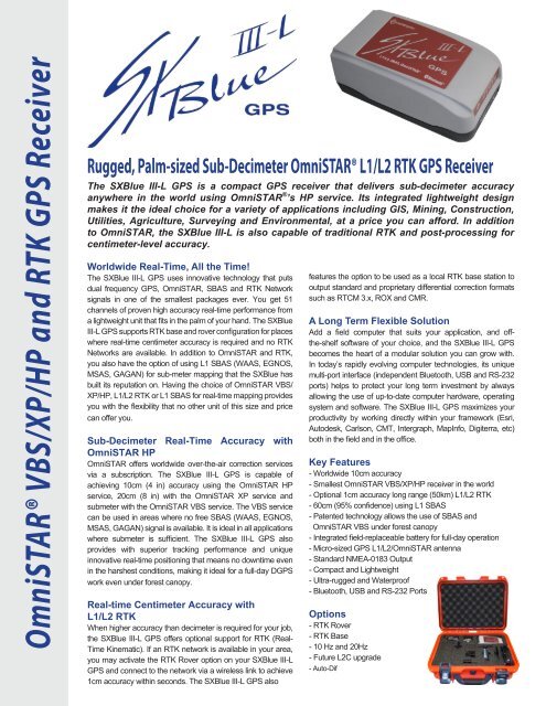 O m niSTAR® VBS/XP/HP and RTK GPS Receiver - SXBlue GPS ...