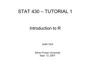 Brief Introduction to R - People.stat.sfu.ca - Simon Fraser University