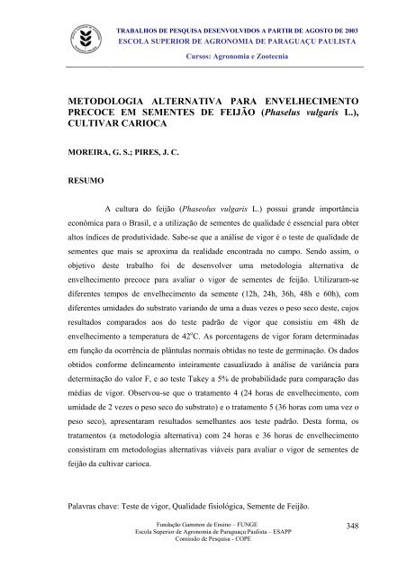 2Âº semestre letivo de 2003 - funge - FundaÃ§Ã£o Gammon de Ensino