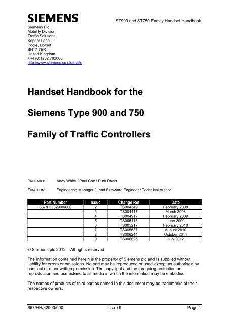 ST900 & ST750 HANDSET HANDBOOK - Siemens