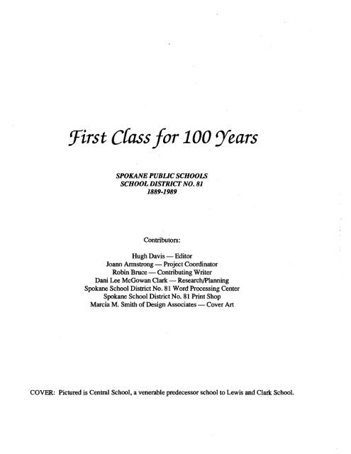 Download Sps First 100 Years Spokane Public Schools