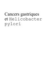 Cancers gastriques et Helicobacter pylori