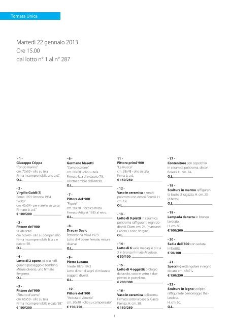 tutto il catalogo - Stadion Casa d'Aste