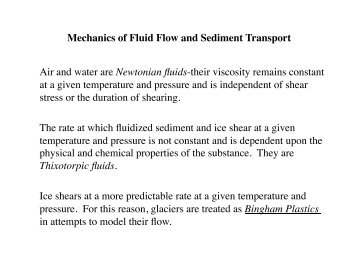 Mechanics of Fluid Flow and Sediment Transport Air and water are ...