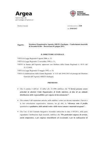 Determinazione nÂ° 2248 del 29.05.13 [file .pdf] - Sardegna Agricoltura