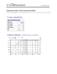 XXLS Subwoofer 830847 App Note - Tymphany