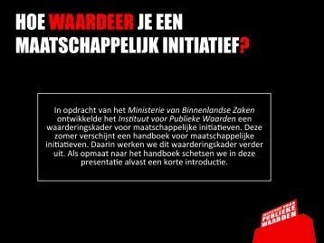 Waardendriehoek Maatschappelijk Initiatief IPW