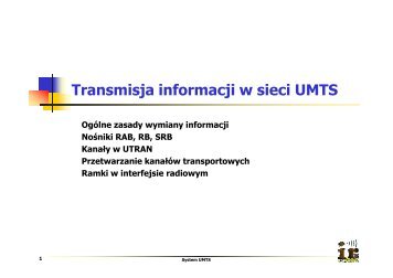 Transmisja informacji w sieci UMTS
