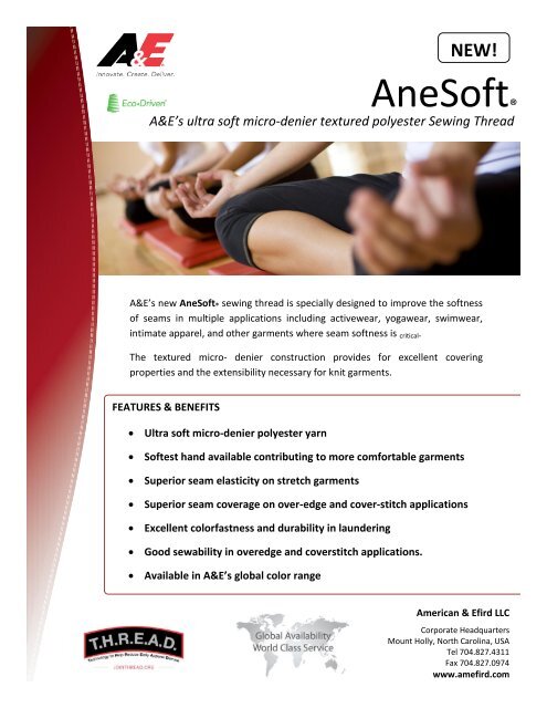 AneSoftÂ® - American & Efird, Inc