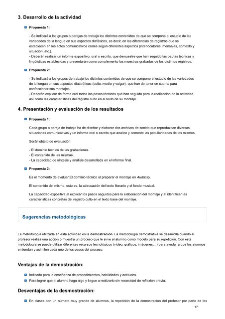 Los textos narrativos y las variedades de la lengua. Audacity ...