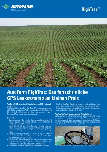 AutoFarm RighTrac: Das fortschrittliche GPS Lenksystem zum ...