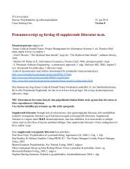 Pensumoversigt og forslag til supplerende litteratur ... - IT-Universitetet
