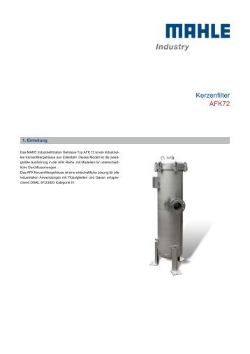 Kerzenfilter AFK 72 - MAHLE Industry - Filtration