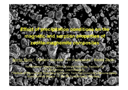 Effect of precipitation conditions on the magnetic and sorption ...