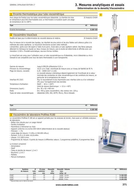 3. Mesures analytiques et essais - Wenk Lab Tec